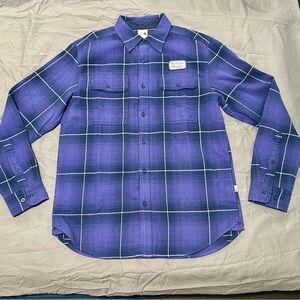 The North Face Arroyo Flannel Shirt Purple Navy “Nature Is Magic” Patch Men’s M